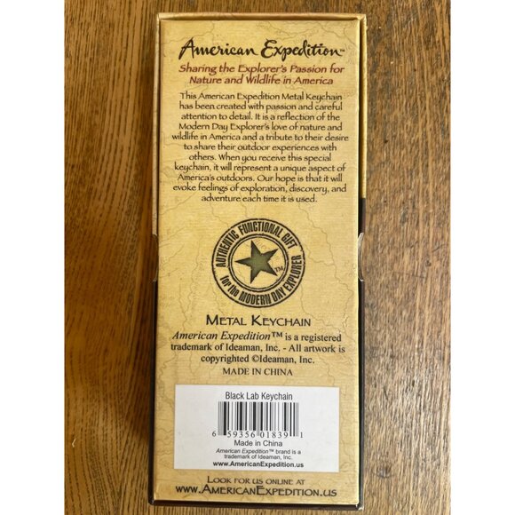 American Expedition Black Lab Metal Keychain Oval Shape Gift Boxed - Picture 4 of 6